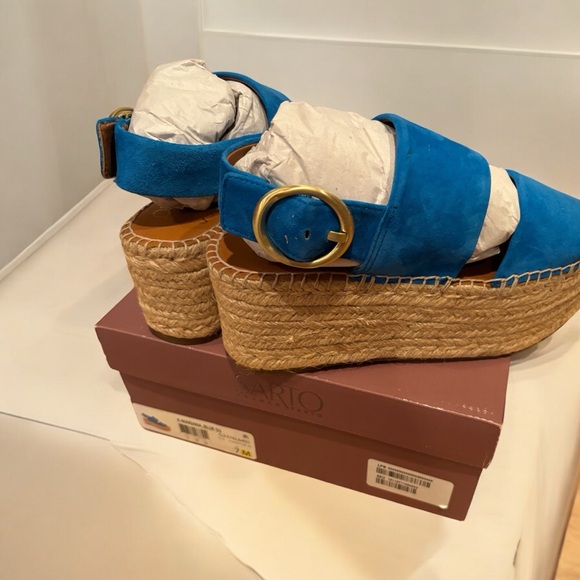 SARTO MARIANA BLUE SUEDE BUCKLE ESPADRILLE NO OFFERS - Picture 7 of 10